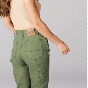 Lee high rise dungaree ankle jeans